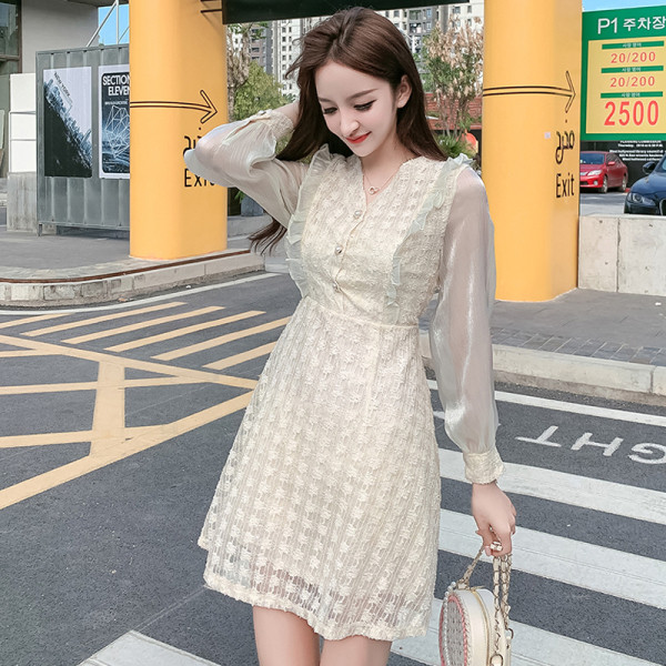 Stílusos női ruha pecsét ujjú vágott modell