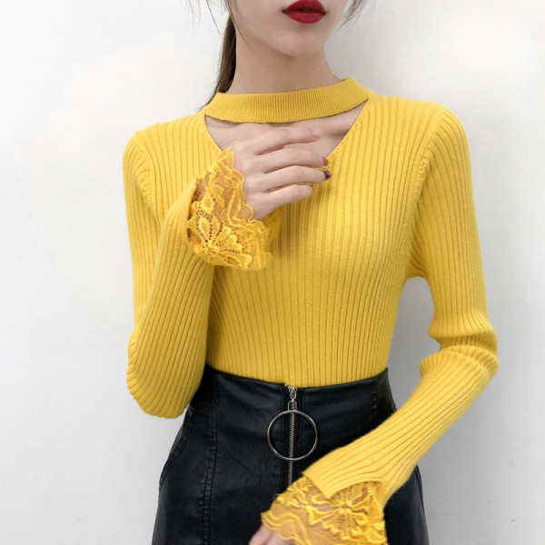 Női kordbársony blúz, ujjain csipkével, többféle színben