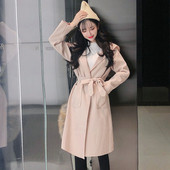 Стилно дамско палто с шпиц деколте в два цвята 