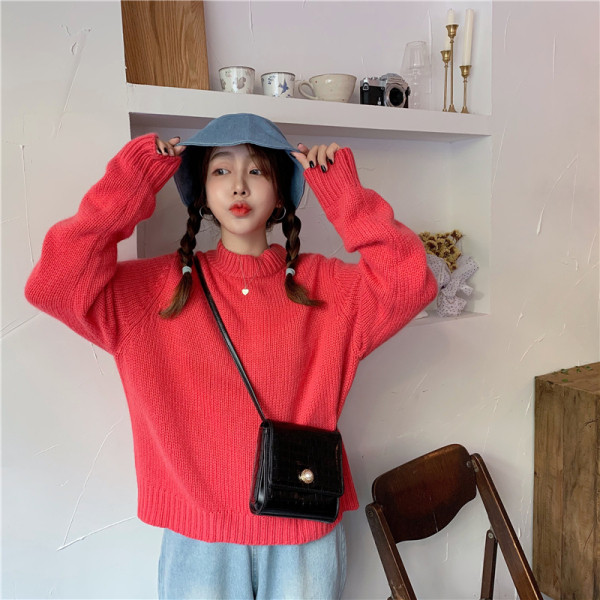 Lezser téli pulóver sima modell több színben