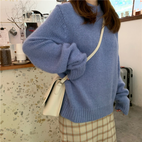 Lezser téli pulóver sima modell több színben