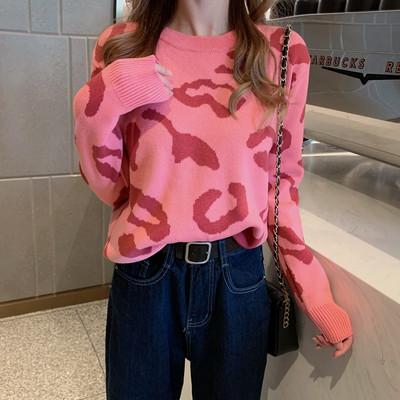 Női alkalmi pulóver három színben és állatmintás