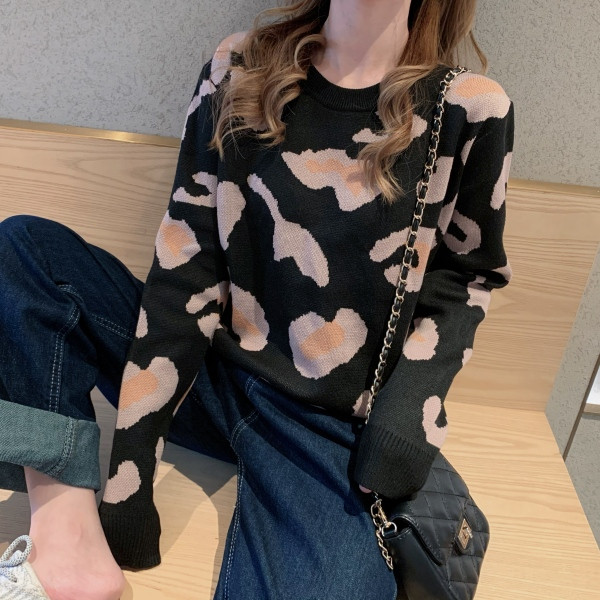 Női alkalmi pulóver három színben és állatmintás