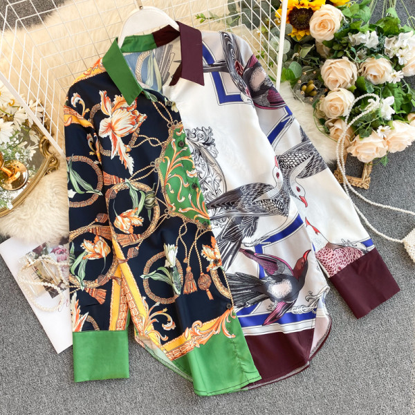 Alkalmi női ing klasszikus gallérral és hosszú ujjal, két színben