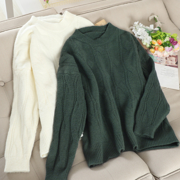 Alkalmi női pulóver ovális nyakkivágással, öt színben