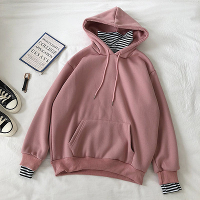 Casual γυναικείο πουλόβερ σε πέντε χρώματα με κορδόνια και  τσέπη