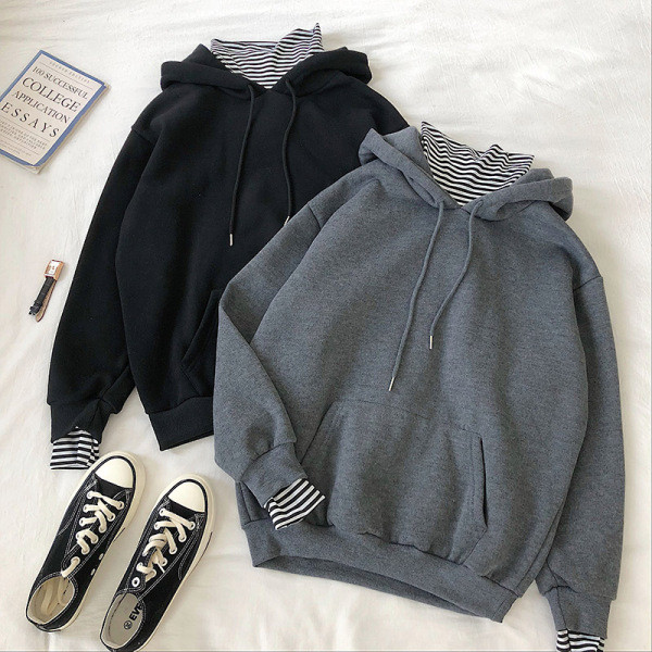 Casual γυναικείο πουλόβερ σε πέντε χρώματα με κορδόνια και  τσέπη