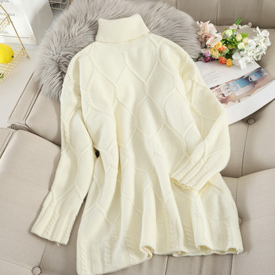 Μοντέρνο γυναικείο πουλόβερ με υψηλό γιακά σε διάφορα χρώματα