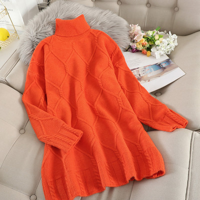 Μοντέρνο γυναικείο πουλόβερ με υψηλό γιακά σε διάφορα χρώματα