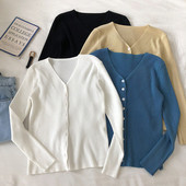 Női alkalmi mellény négy színben V-nyakkal és gombokkal