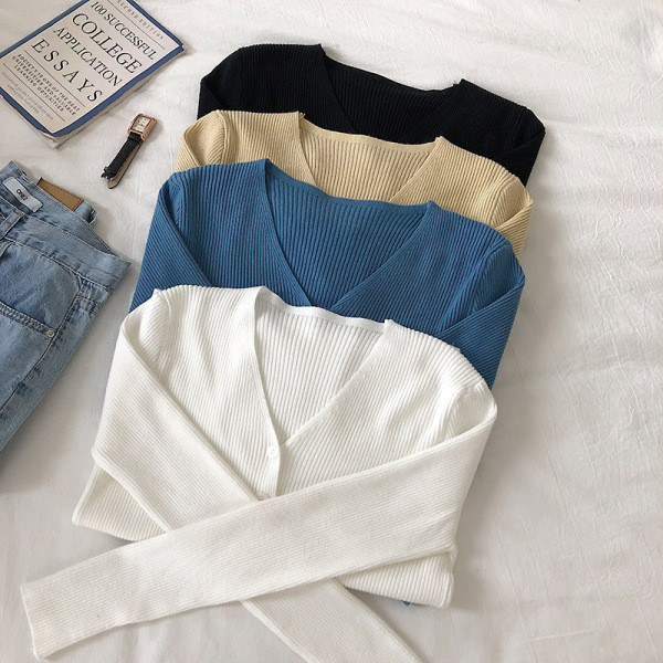 Női alkalmi mellény négy színben V-nyakkal és gombokkal