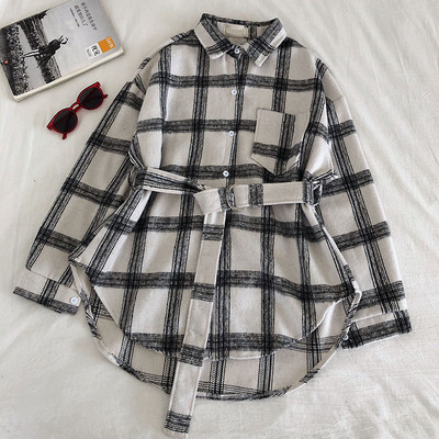 Πουκάμισο γυναικείο σε τρία χρώματα με κουμπιά και ζώνη