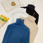 Női pehelypulóver magas gallérral, négy színben