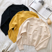 Alkalmi női pulóver három színben, ovális nyakkivágással