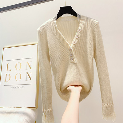 Μοντέρνο γυναικείο πουλόβερ με δαντέλα και κομψό αποτέλεσμα