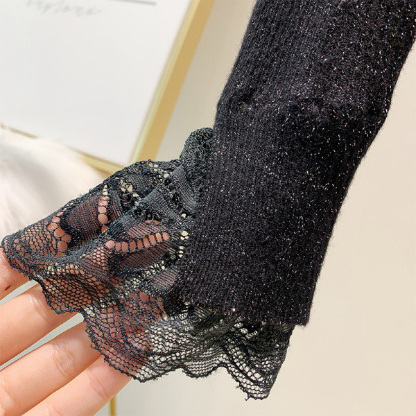 Μοντέρνο γυναικείο πουλόβερ με δαντέλα και κομψό αποτέλεσμα