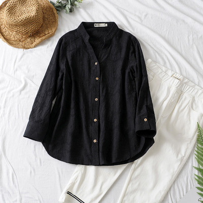 Casual γυναικείο πουκάμισο με κλασικό γιακά και μακρύ μανίκι σε γκρι, μαύρο, κόκκινο και κίτρινο χρώμα