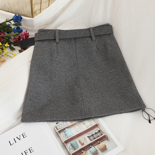 Modern női szoknya négy színben övvel és magas derékkal