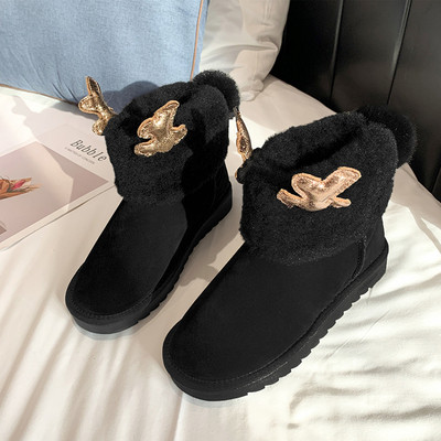 Női alkalmi meleg csizma karácsonyi 3D motívumokkal