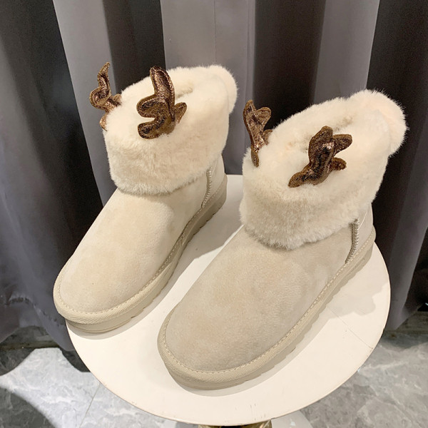 Női alkalmi meleg csizma karácsonyi 3D motívumokkal