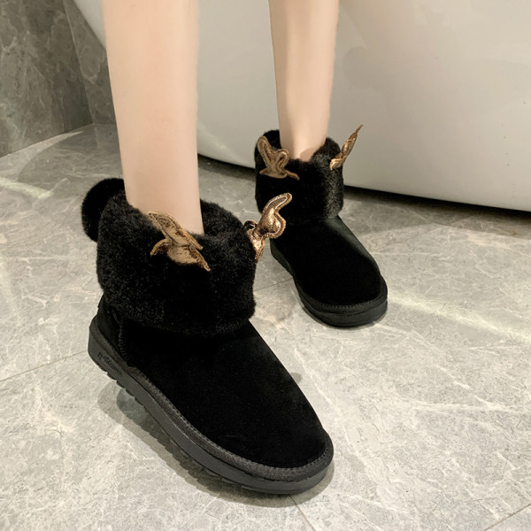 Női alkalmi meleg csizma karácsonyi 3D motívumokkal