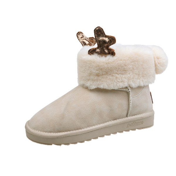 Női alkalmi meleg csizma karácsonyi 3D motívumokkal