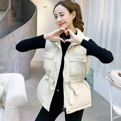 Női sport-alkalmi mellény derékkötővel több színben