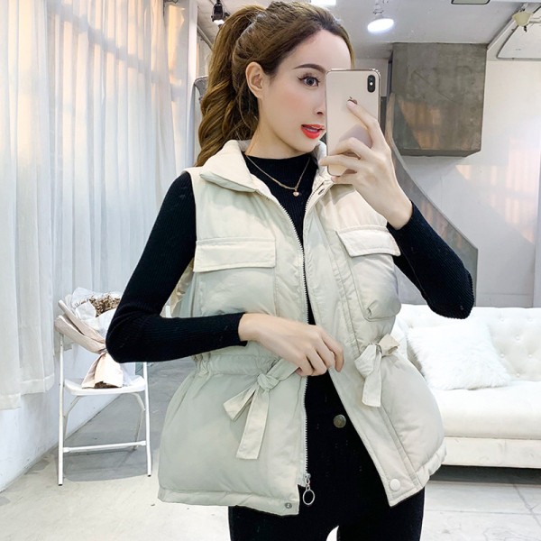 Női sport-alkalmi mellény derékkötővel több színben