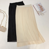 Modern, fényes hatású női szoknya fekete és bézs színben