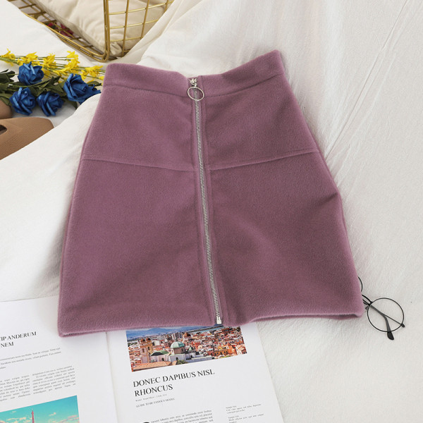 Modern női szoknya három színben cipzárral és magas derékkal