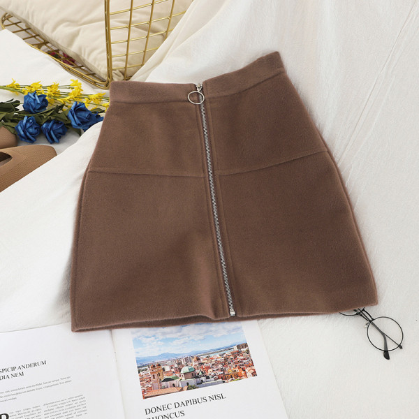 Modern női szoknya három színben cipzárral és magas derékkal