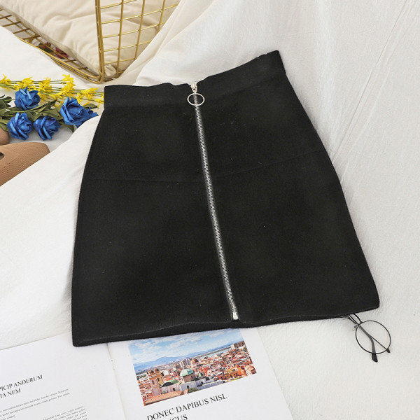 Modern női szoknya három színben cipzárral és magas derékkal