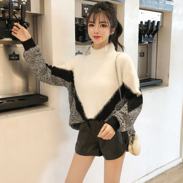 Γυναικείο χειμωνιάτικο πουλόβερ με ψηλό γιακά