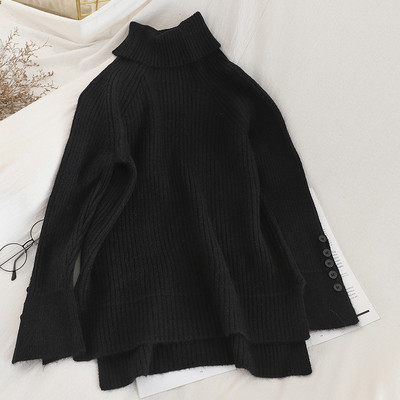 Μοντέρνο γυναικείο πουλόβερ σε διάφορα χρώματα με κουμπιά και κολάρο 