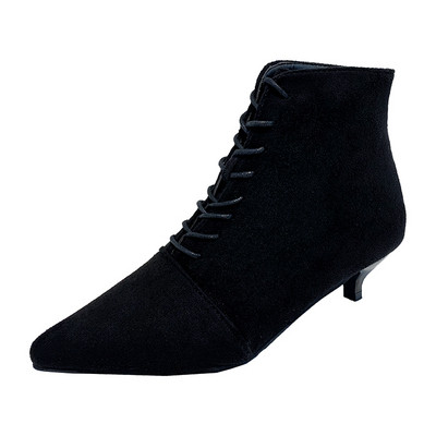 Alkalmi női csizma hegyes modell eco velúrból, két színben