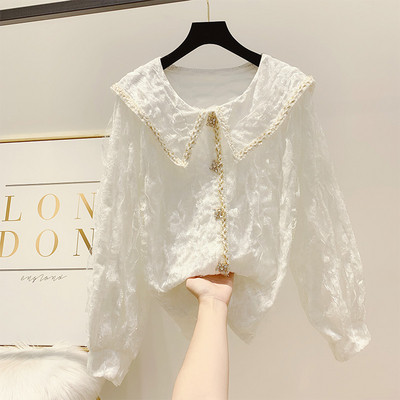 Cămașă elegantă de damă din catifea și dantelă cu pietre în trei culori