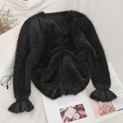 Modern női pulóver több színben nyakkendővel és V-nyakkal