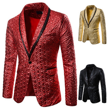 НОВ модел мъжко сако с копче в черен,червен и златист цвят 