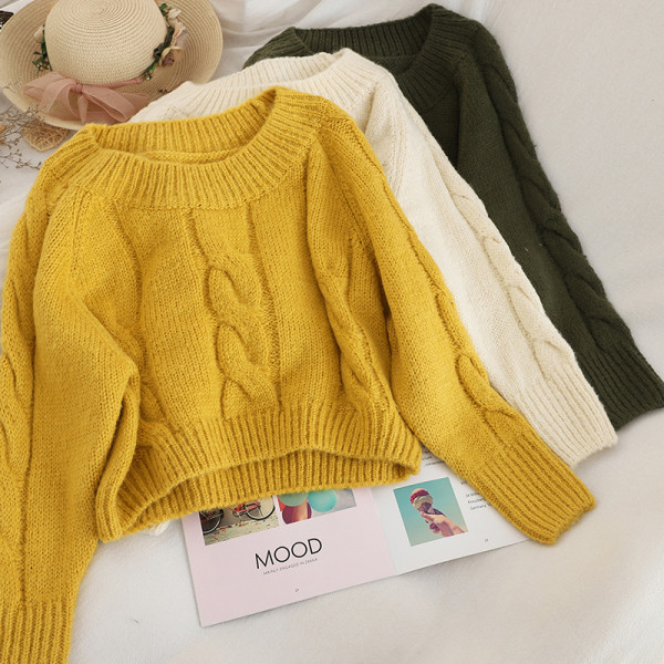 Μοντέρνο γυναικείο πουλόβερ σε τέσσερα χρώματα φαρδύ μοντέλο