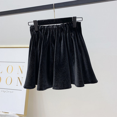 Κοντή γυναικεία φούστα σε μπλε και μαύρο χρώμα