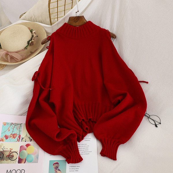 Aktuális női pulóver több színben nyakkendővel