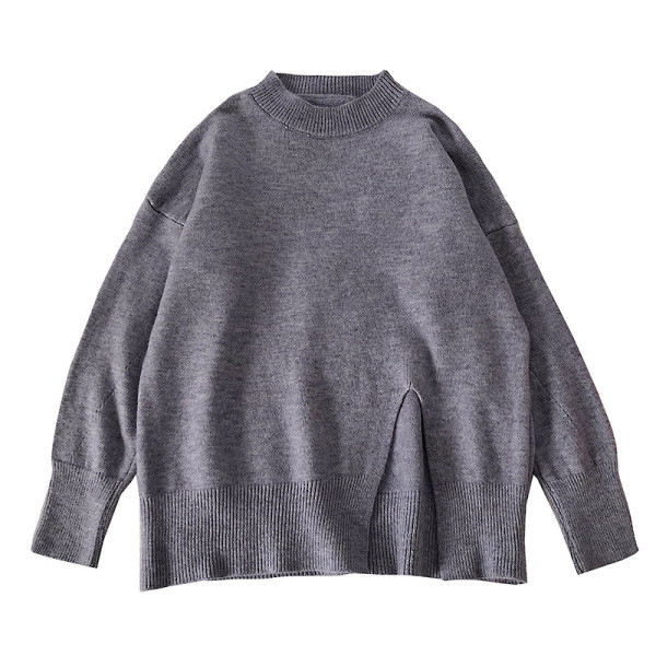 Alkalmi női pulóver ovális nyakkivágással, széles modellel