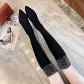 Modern női zoknis csizma - hegyes modell