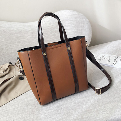 Κομψή γυναικεία έκο δερμάτινη τσάντα με μακρύ και κοντό χερούλι