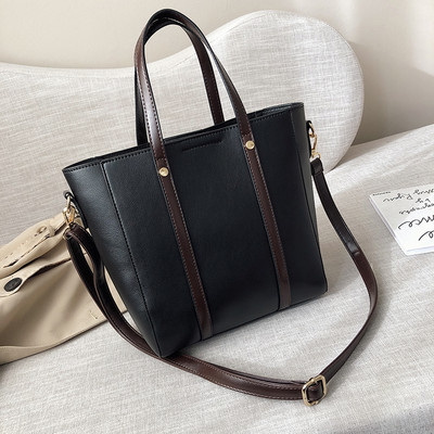 Κομψή γυναικεία έκο δερμάτινη τσάντα με μακρύ και κοντό χερούλι