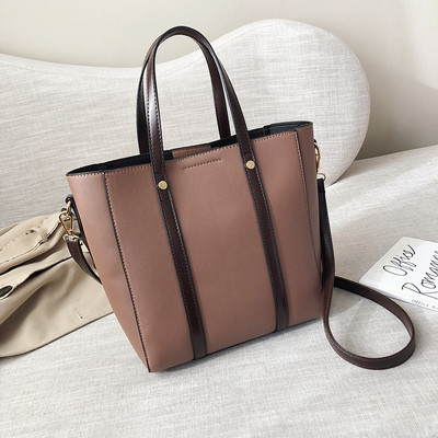 Κομψή γυναικεία έκο δερμάτινη τσάντα με μακρύ και κοντό χερούλι