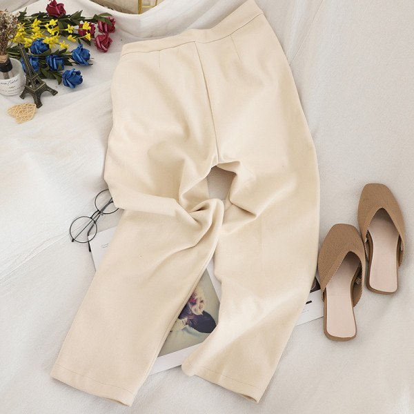 Modern női nadrág három színben, magas derékkal és zsebekkel