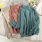 Modern női pulóver gombokkal több színben