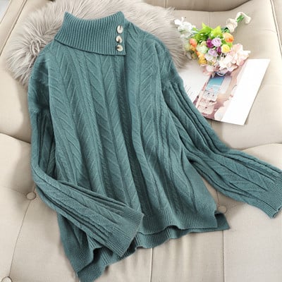 Modern női pulóver gombokkal több színben