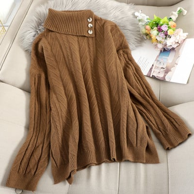 Modern női pulóver gombokkal több színben